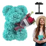 Valentijnsdag rozenbeer cadeau voor haar rozenbeer schattige teddybeer, kunstrozenbeer met rozenboeket, romantische rozen teddybeer cadeau voor Kerstmis