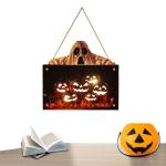 Kürbisschild Outdoor-Wandkunst | Kürbisschild Rustikale Wohndekoration | Rustikale Heimdekoration mit Seil, bedruckte Halloween-Veranda-Dekorationen (Ghost Pumpkin Wsgp 01c)