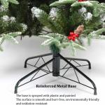 Weihnachtsbaum mit Tannenzapfen und Beeren, schneebedeckter künstlicher Weihnachtsbaum mit PVC-Zweigspitzen, einfache Montage mit Metallsockel für Zuhause, Büro, Partydekoration