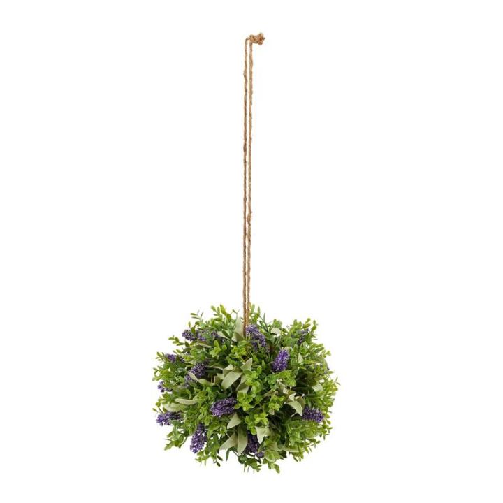 Lavendel vorm gesneden bal om op te hangen incl. 20 LED lichtketting binnen buiten 30cm