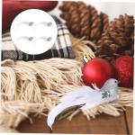 4 Stück künstlicher Vogel gefälschte Vögel zum Basteln Weihnachtsvögel Dekoration Urlaub rote Vögel künstliche blüten Artificial Tiermodell künstliche Vögel Schaum Silver