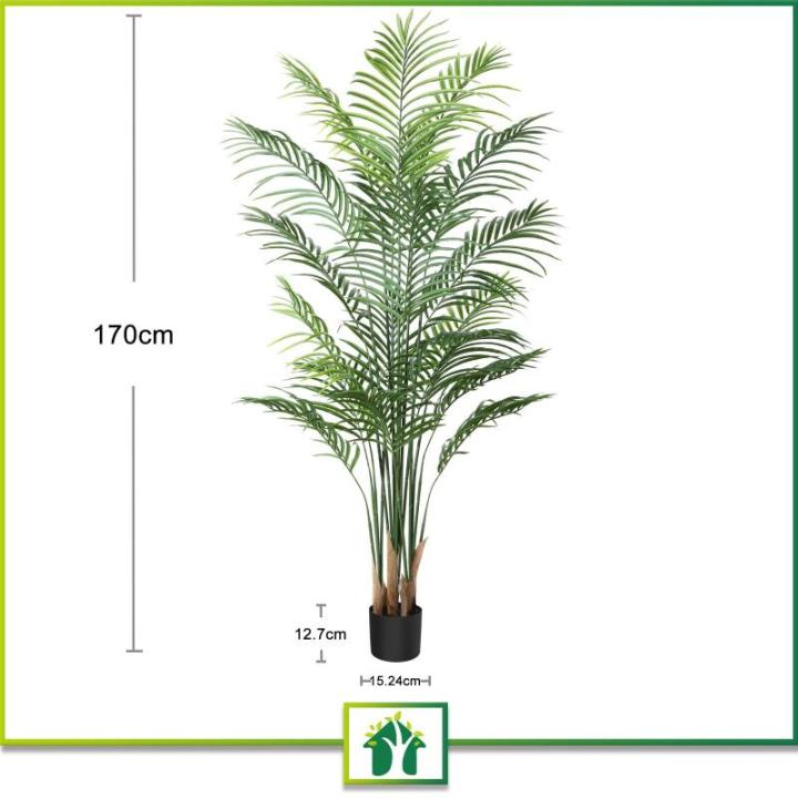 Kunstpalm, 170 cm, grote kunstplant in pot, kunststof palm, ziet eruit als een echte plant, decoratie voor woonkamer, balkon, slaapkamer, kantoor, cadeau voor een housewarming (1 s