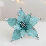 5 Stück Weihnachtsblume, Glitzer Weihnachtsblumen Weihnachtsstern, Simulation Künstliche Weihnachtsblumen, für Weihnachtsbaumschmuck Hochzeit Party Kranz Dekor (Smaragdgrün,25 