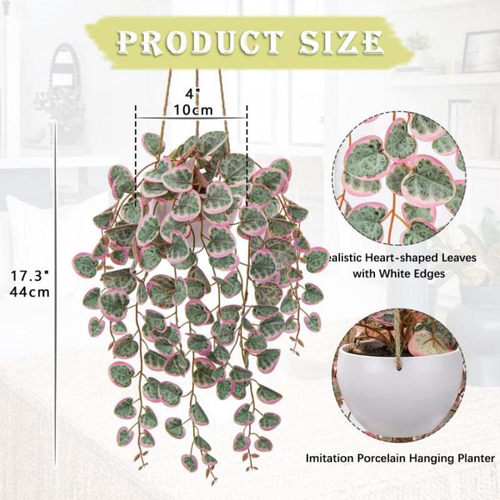 Hangende , decoratieve planten in pot, kunstplant hangende eucalyptus, plastic planten hartblad voor slaapkamer, woonkamer, kantoor, decoratie #6