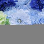 Blaue Simulierte Hochzeitsblumenwand, Blumenarrangement, Blumen-Wandpaneel-Set, Künstliche Wand, Blumen-Hintergrund, 3D-Seide, Hortensie, Rose, Blumenpaneel Für Fotohintergrund, 
