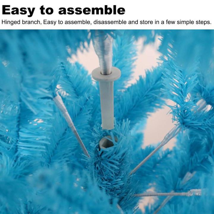 Blauer Weihnachtsbaum, spitzer/flacher Weihnachtsbaum, hochwertiger künstlicher Weihnachtsbaum, einfach zu montieren, faltbarer Metallsockel, geeignet for Haus, Partydekoration(Fl
