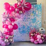 Meerjungfrau schimmernder Wandhintergrund – Regenbogen-Pailletten 24 Paneele Glitzer Bling Hintergrund Dekorationen – 3D-Wandpaneel für Party, Geburtstag, Hochzeit, Verlobung,