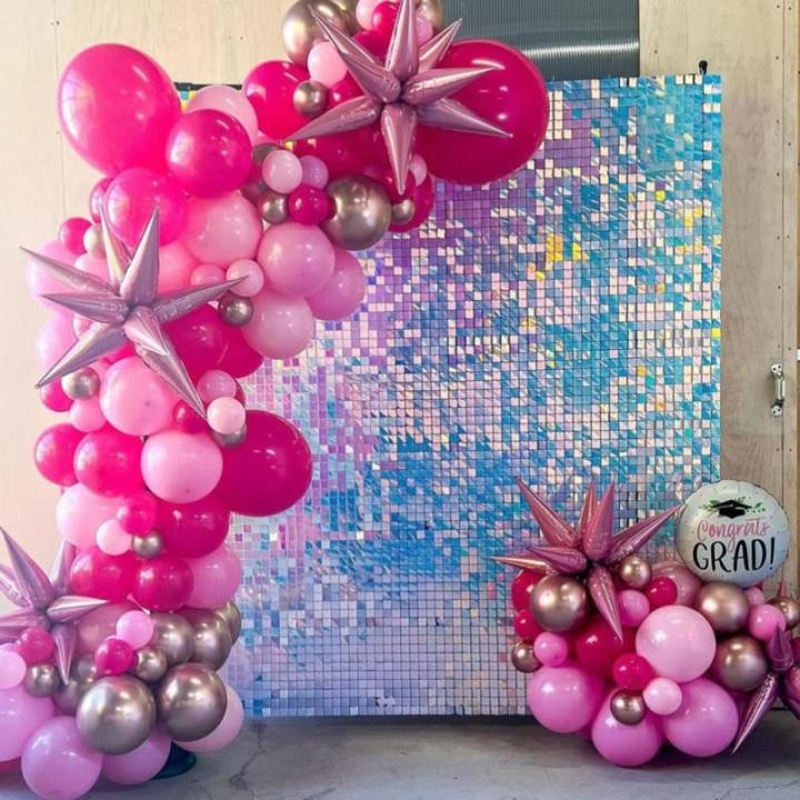 Meerjungfrau schimmernder Wandhintergrund – Regenbogen-Pailletten 24 Paneele Glitzer Bling Hintergrund Dekorationen – 3D-Wandpaneel für Party, Geburtstag, Hochzeit, Verlobung,