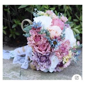 Hochzeitsstrauß for die Braut mit künstlichen Blumen, künstlichen Blumen, Dekorationszubehör for die Hochzeits- und Verlobungszeremonie, künstlicher Blumenstrauß aus Seide