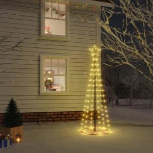 LED Weihnachtsbaum Aussen Kegelform Weihnachtsbaum Metall Warmweiß 108 LEDs Tannenbaum Lichterbaum Weihnachtsdeko Aussen Weihnachtsbaum Tanne Groß 180 cm