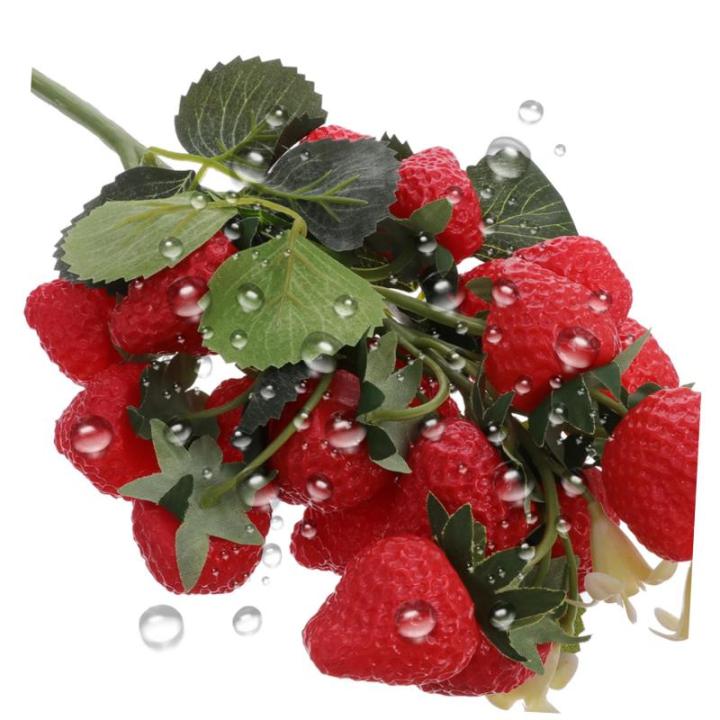Simulierte Obstspieße Künstliches Grün Künstliche Früchte Künstliche Beeren Künstliche Äpfel Erdbeeren Dekor Künstliche Beerenstiele Künstliche Pflanzen Erdbeeren