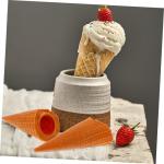 4 Stück Knuspriger Modell realistische eistüte Fotoaufnahme Einer Eistüten-Dekoration Simulation Eistüte-Requisite künstliche Eiswaffel Simulation Eiswaffel PVC