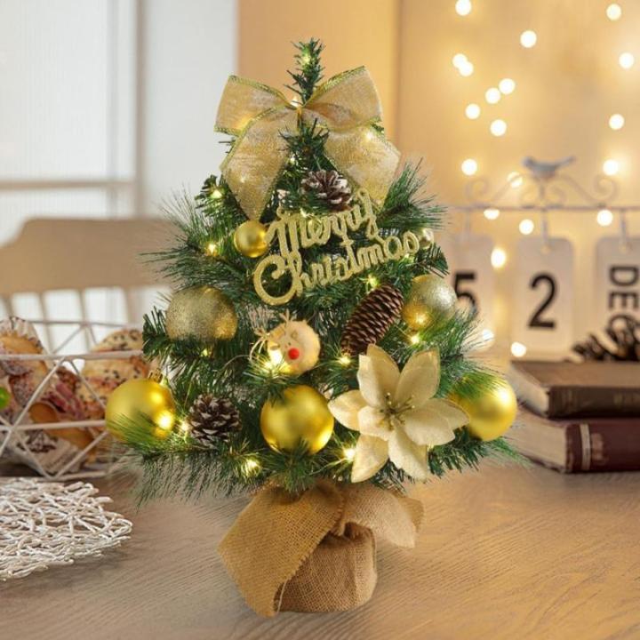 Kleiner Weihnachtsbaum mit Beleuchtung Mini Weihnachtsbaum Klein Geschmückt LED Tisch Tannenbaum Künstlich Klein mit Lichterkette Weihnachtsbäume mit Weihnachtsdeko DIY Tischdek