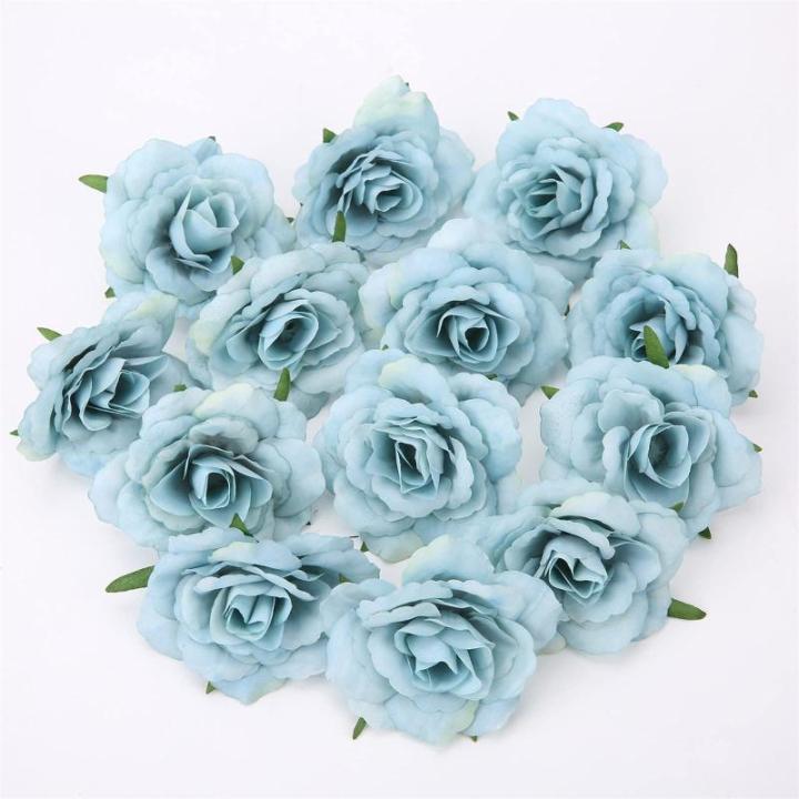 Künstliches Blumenarrangement,Künstlicher Blumens 30 stücke Echt Aussehende Schaum Gefälschte Rosen mit Stielen for DIY Hochzeit Bouquet Handwerk Party Valentinstag(Blue)