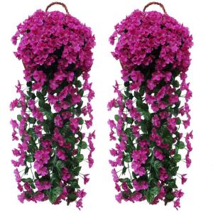 Kunstmatige Blauweregen Wijnstok Hangende Slinger Zijdebloemen - 2 Stuks Kunstbloem Wijnstok 90cm Nep Blauweregen Hangende Wijnstok Bloem voor Wanddecoratie, Huis Bruiloft,Tuin,Fee