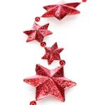 slinger met sterren - slinger Kerst - sterrenslinger voor kerstversiering - kerstversiering voor kerstboom - 500 cm (Set02 - rood/sterren)