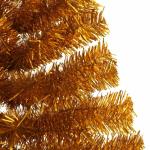 Kunstkerstboom met standaard, 120 cm hoog, hoge kunstdennenboom, kerstdecoratie, PET en staal, goud