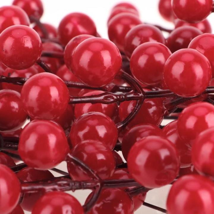 25 x decoratieve takken, decoratieve kleine takken met bessen, decoratieve takken als tafeldecoratie, knutselaccessoires voor doe-het-zelfwerkzaamheden (25 stuks, enkele rode besse