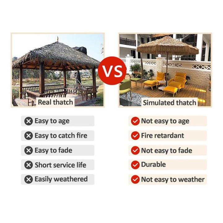 Künstliches Strohdach, Künstliche Palmgras Rolle, Kunststoff PE Strohdach, Künstlicher Palmdach Paneele, Für Bar Garten Terrasse Pavillons Hausdekoration Strandschir Mstrandsch