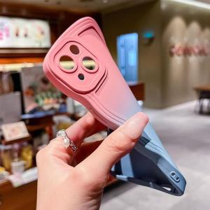 Miagon Gradient esthetische golfhoes voor Honor 90 Pro, schattige golven, telefoonhoes voor dames en meisjes, krullend frame, design, siliconen TPU bumper beschermhoes