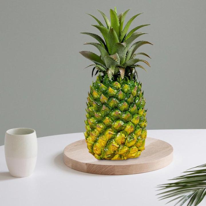 Authentische Ananas Skulptur, Kunstobst Deko für Zuhause, Elegantes Ornament, 10cmx24cm
