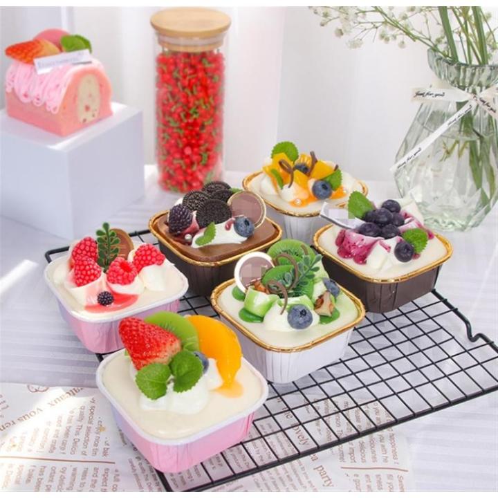 Fake Kuchen künstliche Kuchen 6PCS Gefälschte Cupcake Simulation Künstliche Lebensmittel Kuchen Gemischt Spielen Lebensmittel Modell Küche Dekoration Realistisches Essen