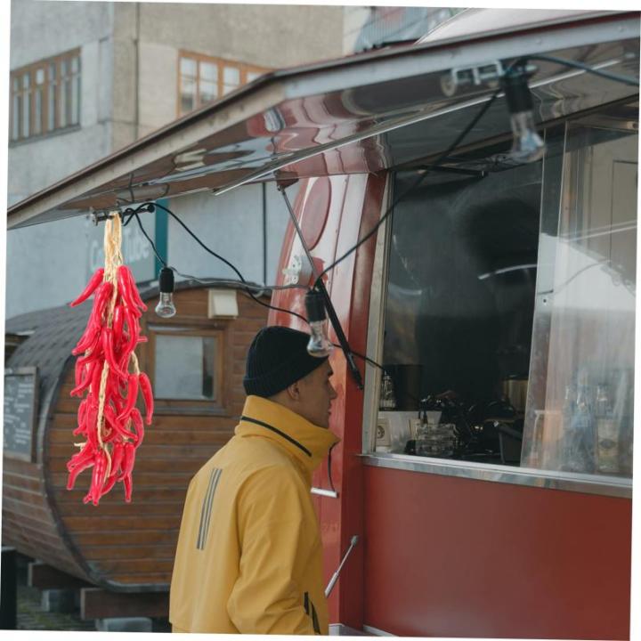 3 Sätze Simulierte Hängende Knoblauchspieße Künstliches para Foto-Requisiten Modelle Bauernpfefferdekor Simulation Chili-dekor Hängende Lebensechte Paprika Schaum Rot 5 Stück