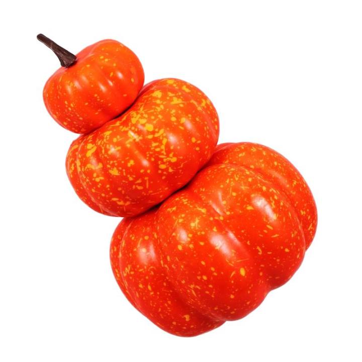 3st Schaumkürbis Halloween-kürbis-Ornamente Realistisches Kürbismodell Obstsammelfiguren Simulationskürbis Gestapelte Künstliche Kürbisdekoration Gestapeltes Kürbisdekor Ora