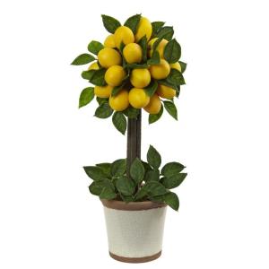 Zitronen-Kugel-Arrangement Formschnitt, gelb, 49,5 x 21,6 x 22,6 cm.