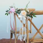 Künstliche Stuhllehne, Blumenarrangement, mehrfarbig, für den Außenbereich, Hochzeit, Stuhl, Dekoration, Hochzeitsdekoration