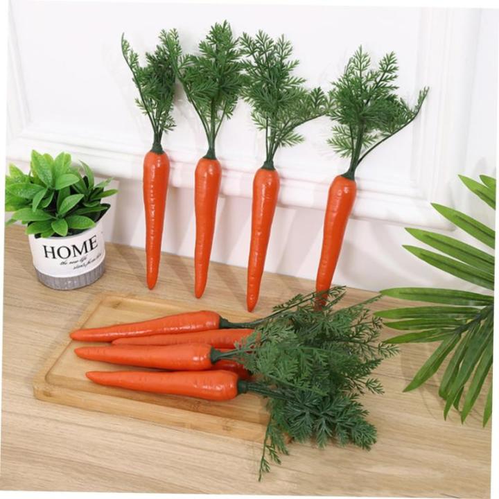 6 STK Künstliche Karotten Ostern-Karotten-stütze Osterparty Dekoration Foto-Requisiten Zu Ostern Karottendekor Zu Ostern Falsche Karotte Ornament Plastik Lebensmittel Gefälscht