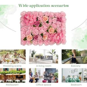 Blumenwandpaneel, 23,62 X 15,75 Zoll Rosa Künstlicher Hortensien-blumenhintergrund, Für Hochzeitsfeier-Blumen-hintergrunddekoration(Color:6pcs)