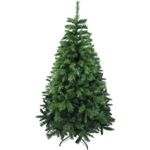 Kunstkerstboom extra gevuld met gecombineerde dubbele bladeren 150-240cm met metalen standaard (Groente, 210cm 960Tips)