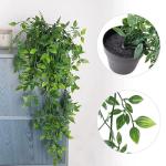 Kunstmatige hangende planten met potten, 3 stuks, 63 cm, 78 cm, 80 cm, , wijnstok, kunstmatige hangende klimopplanten, binnen in potten, nepklimop, potplanten, decoratie voor thuis