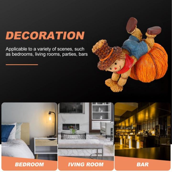 3 STK Kürbis-Vogelscheuche Vogelscheuche-kürbis-Ornamente Halloween-partygeschenke Künstliche Halloween-kürbisse Scarecrow-figurenspielzeug Kürbishandwerk Belohnung Herbst Har