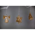 Kerstboom sieraden - stro hanger - 30-delige set - kerstboomhanger van natuurlijk materiaal