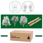 Witte kunstkerstboom met verlichting, 180 cm, sneeuwdennenboom, kunstkerstboom met 330 leds, handschoenen, houten standaard