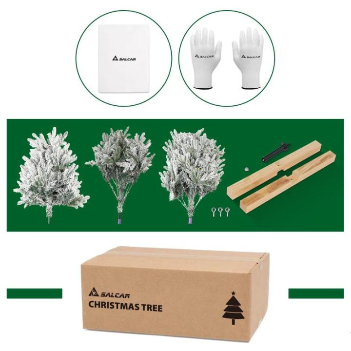 Witte kunstkerstboom met verlichting, 180 cm, sneeuwdennenboom, kunstkerstboom met 330 leds, handschoenen, houten standaard
