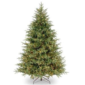 Künstlicher Weihnachtsbaum, beleuchtet, mit warmweißen LED-Lichtern, PE und PVC, gemischte Zweige, Metallständer, aufklappbare Äste, ideal für Büro, Zuhause, Geschäft, Party