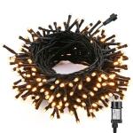 Lichtsnoer kerstboom, 20 m, 200 leds, kleurrijk, kerstverlichting met stopcontact, 8 modi, timer en geheugenfunctie, waterdichte lichtketting voor binnen en buiten, voor tuinfeest 