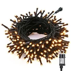 Lichtsnoer kerstboom, 20 m, 200 leds, kleurrijk, kerstverlichting met stopcontact, 8 modi, timer en geheugenfunctie, waterdichte lichtketting voor binnen en buiten, voor tuinfeest 