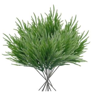 12 Stück Norfolk-Tanne-Stängel, realistische künstliche Tannenzweige, weicher Kleber, Norfolk-Tanne-Weihnachtszweige für Weihnachten (25,6 Zoll), künstliche Pflanzen