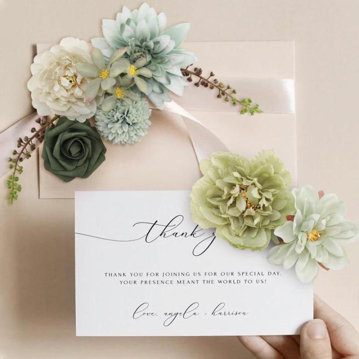 Groene kunstmatige bloem combo nep roos faux dahlia bloemen met stengels voor doe-het-zelf bruiloft bruidsboeket party woondecoratie