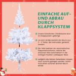 Kunstkerstboom in winterlook, onberispelijke witte naaldjurk, kunstkerstboom met 500 buigbare pvc-punten en metalen standaard, opvouwbare dennenboom voor eenvoudige montage, hoogte