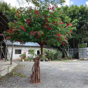 Simulierter Phönixbaum, künstliche grüne Pflanzen, Jacaranda -Baum, Feuerbaum, Landschaftsdekoration Künstlicher Baum, simulierter großer Baum A-3.2ft