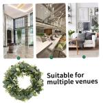 Künstlicher Eukalyptuskranz für Haustür, Herbstkranz Grüne Blattkranzgirlande für Fenster Hochzeit Home Veranda Dekor - 33 cm
