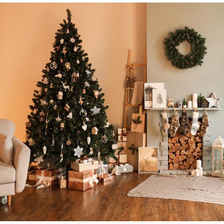 23005 240 cm kunstkerstboom PE/PVC (Ø ca. 152 cm) met 2366 punten, snel op te bouwen klapscherm, natuurgetrouwe spuitgietelementen, dennenboom incl. metalen kerstboomstandaard