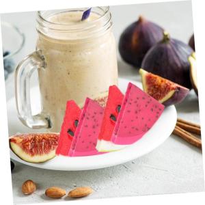 3 Sets Obstscheiben Künstliche Früchte Künstliche Pitaya Künstliche Wassermelonenscheiben Gefälschte Drachenfrucht Pitaya Scheibe Ornament Pitaya Scheibe Modell