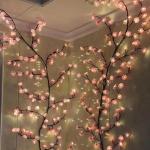 Beleuchteter rosa Baum, rosa Baumlampe,LED-Tisch-Kunstblumen-Bonsai | Blumenlichter mit Fernbedienung, Dimm- und Timerfunktion für Schreibtisch, Fensterbank,
