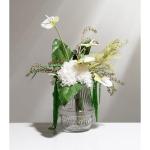 Kunstblumen Leichte, luxuriöse Kunstblumen mit Glasvase – Elegantes künstliches Blumenarrangement für Hotels, Restaurants, Hochzeiten für jeden Anlass